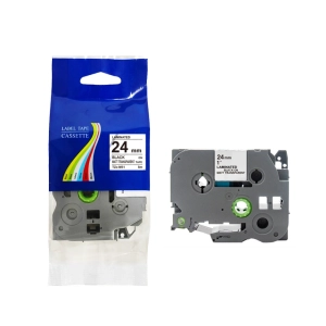 Taśma do Brother TZe-M51 24mm 8m MATOWA przeźroczysta taśma czarny napis