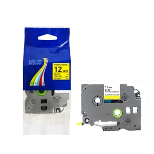 Taśma do Brother TZe-S631 12mm 8m żółta taśma czarny napis mocny klej strong