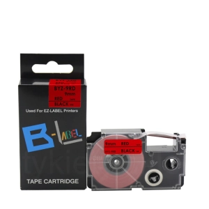 Taśma do Casio XR-9RD 9mm 8m czerwona taśma czarny napis