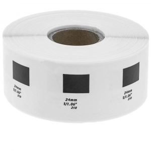 Zamienne etykiety DK11218 24x24mm, 1000 sztuk na rolce (bez uchwytu)