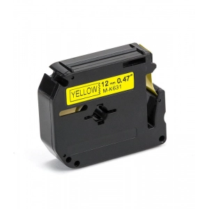 Zamiennik taśma MK631 czarny druk / żółty podkład 12mm