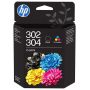 HP 302 / HP 304 B82L1AE zestaw czarny  +  kolor (dwupak)